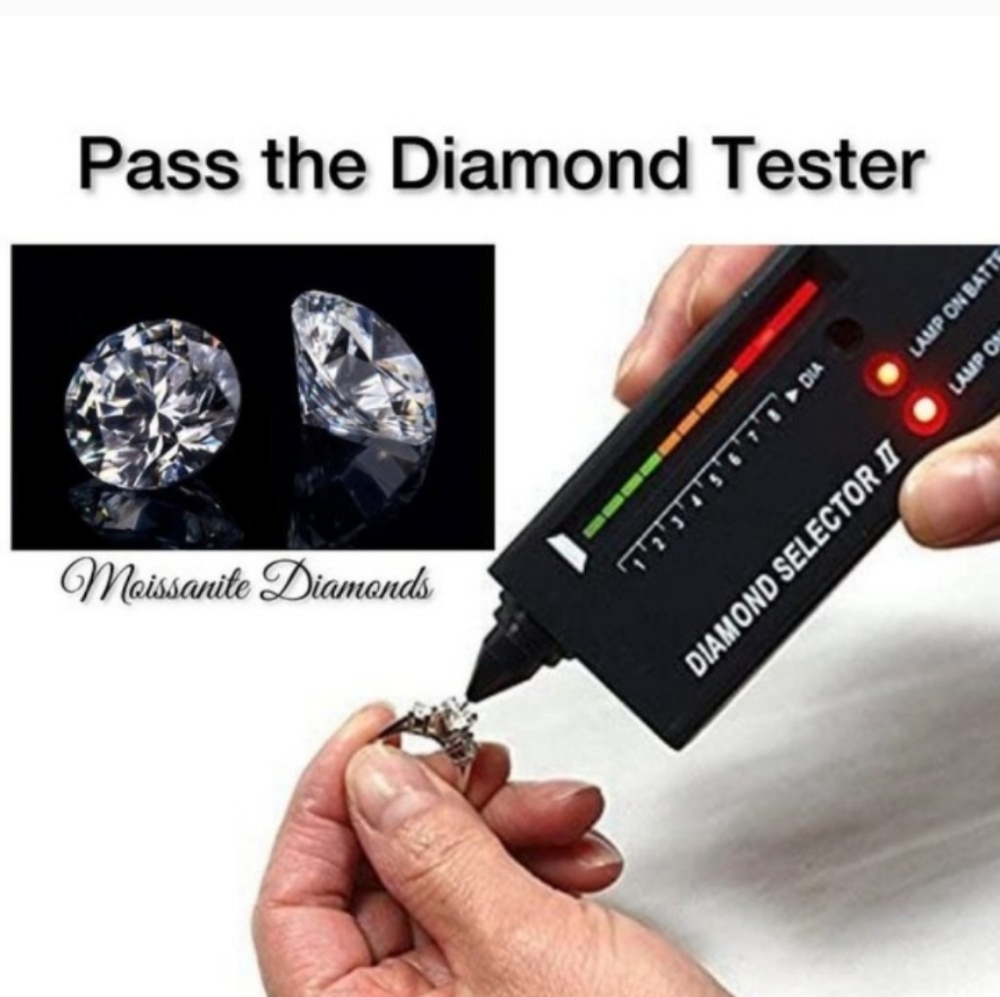 RESERVED-EMERALD & 125 FACETS MOISSANITE EARRINGS - Picture 6 of 7